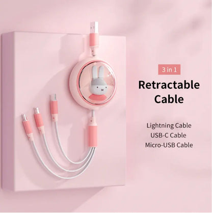 3 in 1 Retractable Cable Miffy Shop